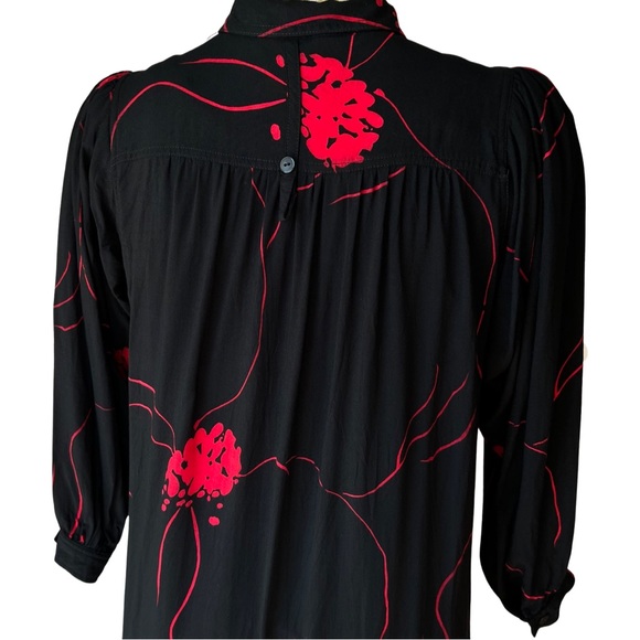 Chez California by Tandy vintage 80s floral shirt dress with drop waist - Picture 3 of 14